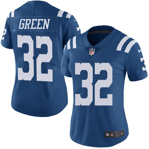 Indianapolis Colts 32 Limited T.J. Green Royal Blue Nike NFL Women Rush Vapor Untouchable Jersey